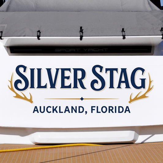 Custom Boat Stern Decal Sticker Sign | Boat Stern Name & Hailing City (Port) Sign