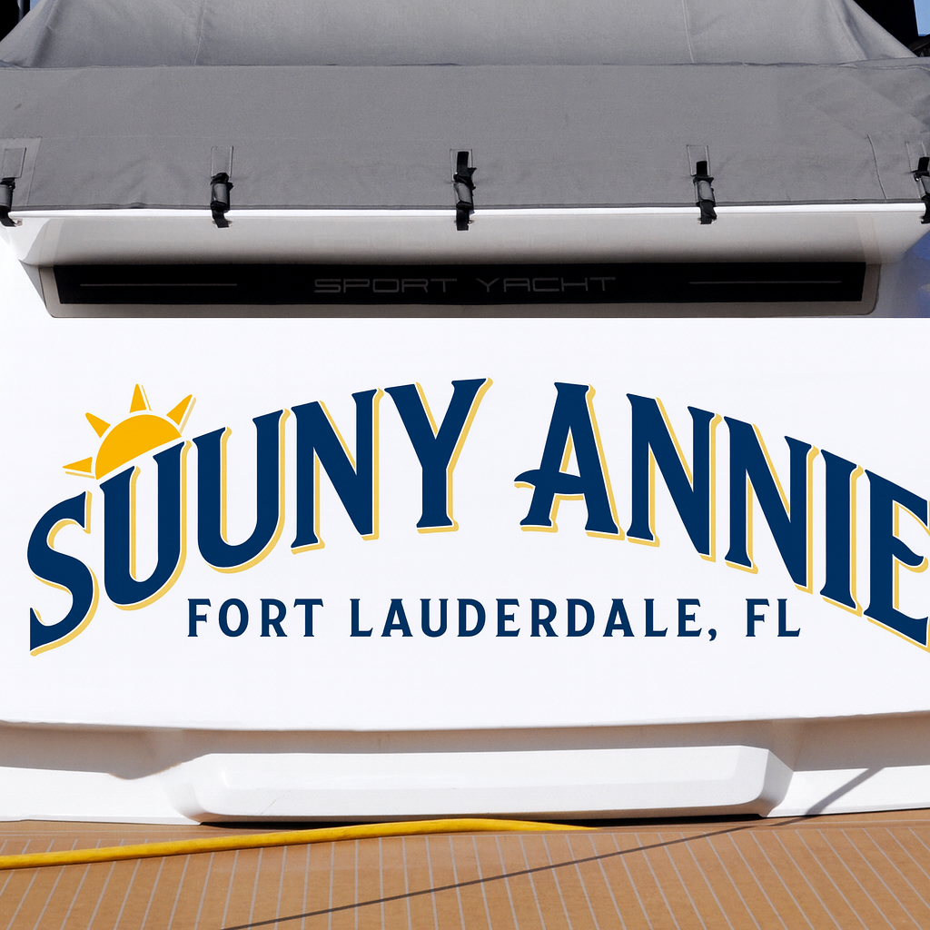 Custom Boat Stern Decal Sticker Sign | Boat Stern Name & Hailing City (Port) Sign
