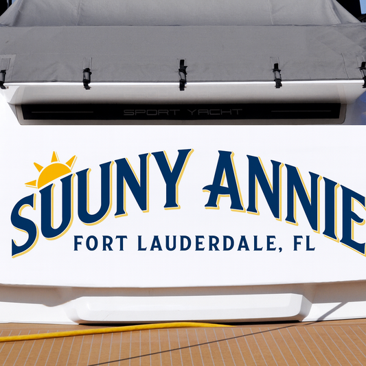 Custom Boat Stern Decal Sticker Sign | Boat Stern Name & Hailing City (Port) Sign