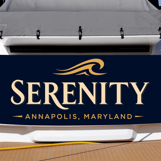 Custom Boat Stern Decal Sticker Sign | Boat Stern Name & Hailing City (Port) Sign