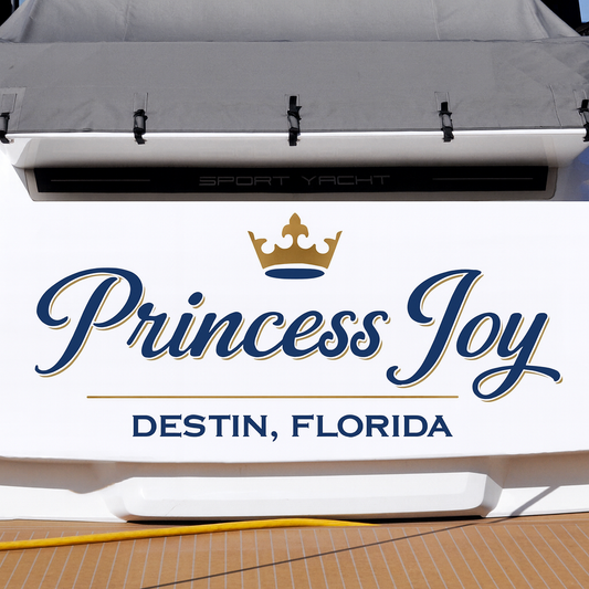 Custom Boat Stern Decal Sticker Sign | Boat Stern Name & Hailing City (Port) Sign