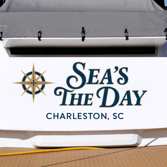 Custom Boat Stern Decal Sticker Sign | Boat Stern Name & Hailing City (Port) Sign
