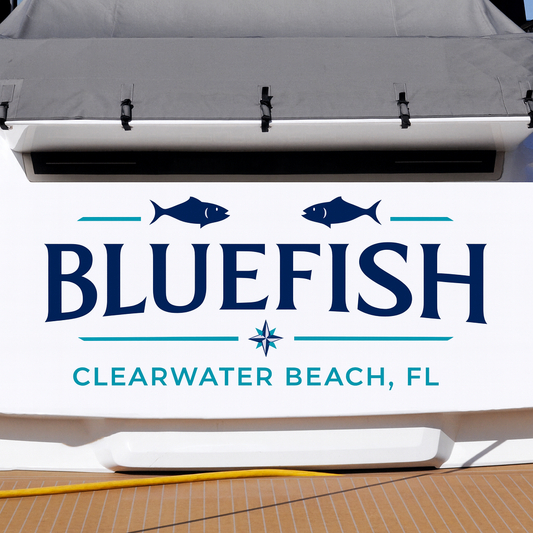 Custom Boat Stern Decal Sticker Sign | Boat Stern Name & Hailing City (Port) Sign