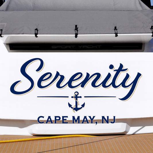 Custom Boat Stern Decal Sticker Sign | Boat Stern Name & Hailing City (Port) Sign