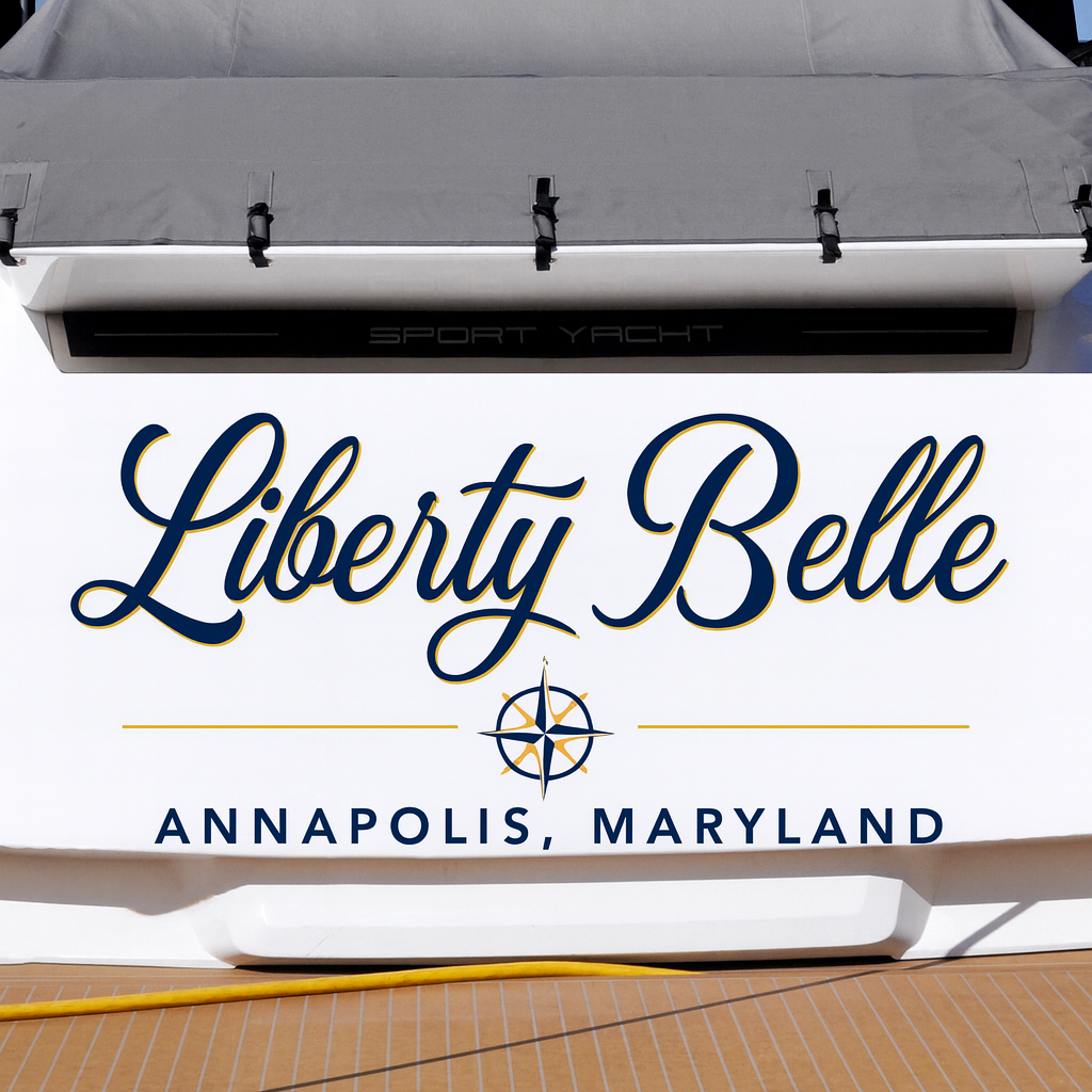 Custom Boat Stern Decal Sticker Sign | Boat Stern Name & Hailing City (Port) Sign