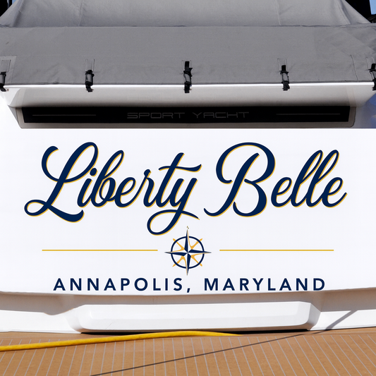 Custom Boat Stern Decal Sticker Sign | Boat Stern Name & Hailing City (Port) Sign