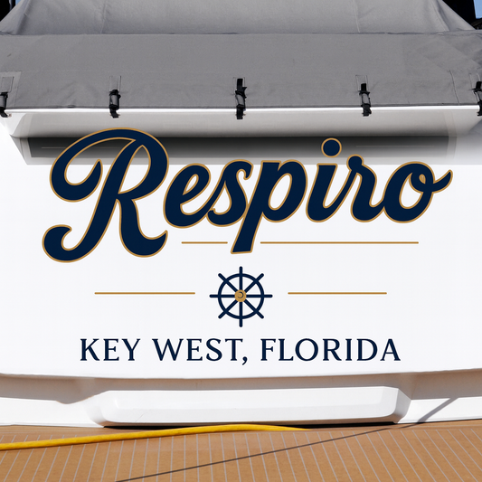 Custom Boat Stern Decal Sticker Sign | Boat Stern Name & Hailing City (Port) Sign