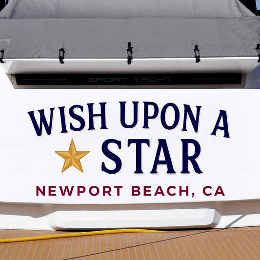 Custom Boat Stern Decal Sticker Sign | Boat Stern Name & Hailing City (Port) Sign
