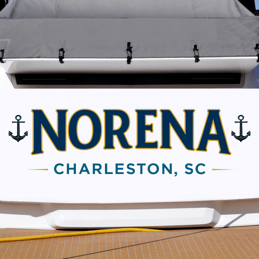 Custom Boat Stern Decal Sticker Sign | Boat Stern Name & Hailing City (Port) Sign