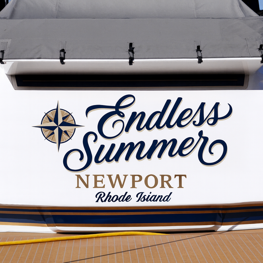 Custom Boat Stern Decal Sticker Sign | Boat Stern Name & Hailing City (Port) Sign