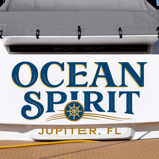 Custom Boat Stern Decal Sticker Sign | Boat Stern Name & Hailing City (Port) Sign