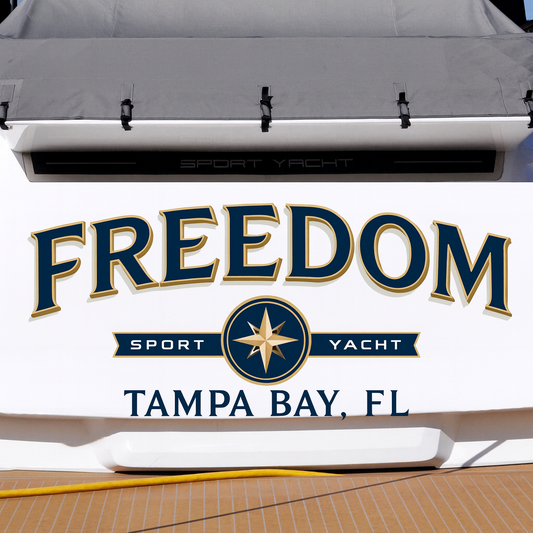 Custom Boat Stern Decal Sticker Sign | Boat Stern Name & Hailing City (Port) Sign