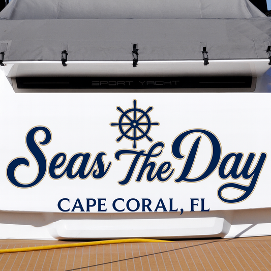 Custom Boat Stern Decal Sticker Sign | Boat Stern Name & Hailing City (Port) Sign