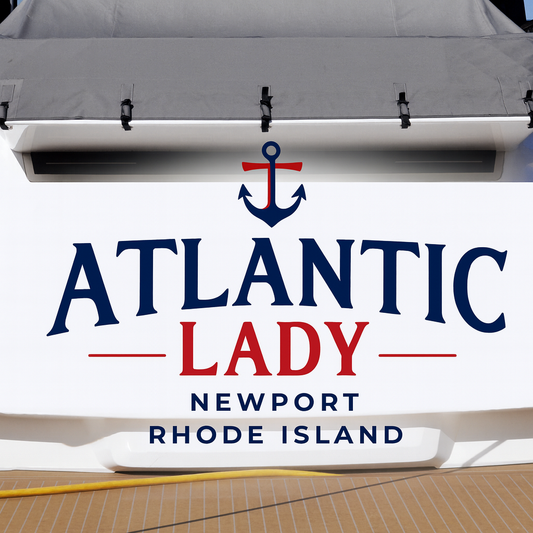 Custom Boat Stern Decal Sticker Sign | Boat Stern Name & Hailing City (Port) Sign