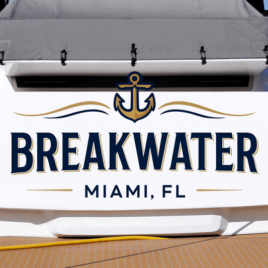 Custom Boat Stern Decal Sticker Sign | Boat Stern Name & Hailing City (Port) Sign
