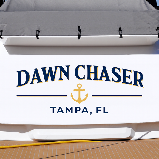 Custom Boat Stern Decal Sticker Sign | Boat Stern Name & Hailing City (Port) Sign