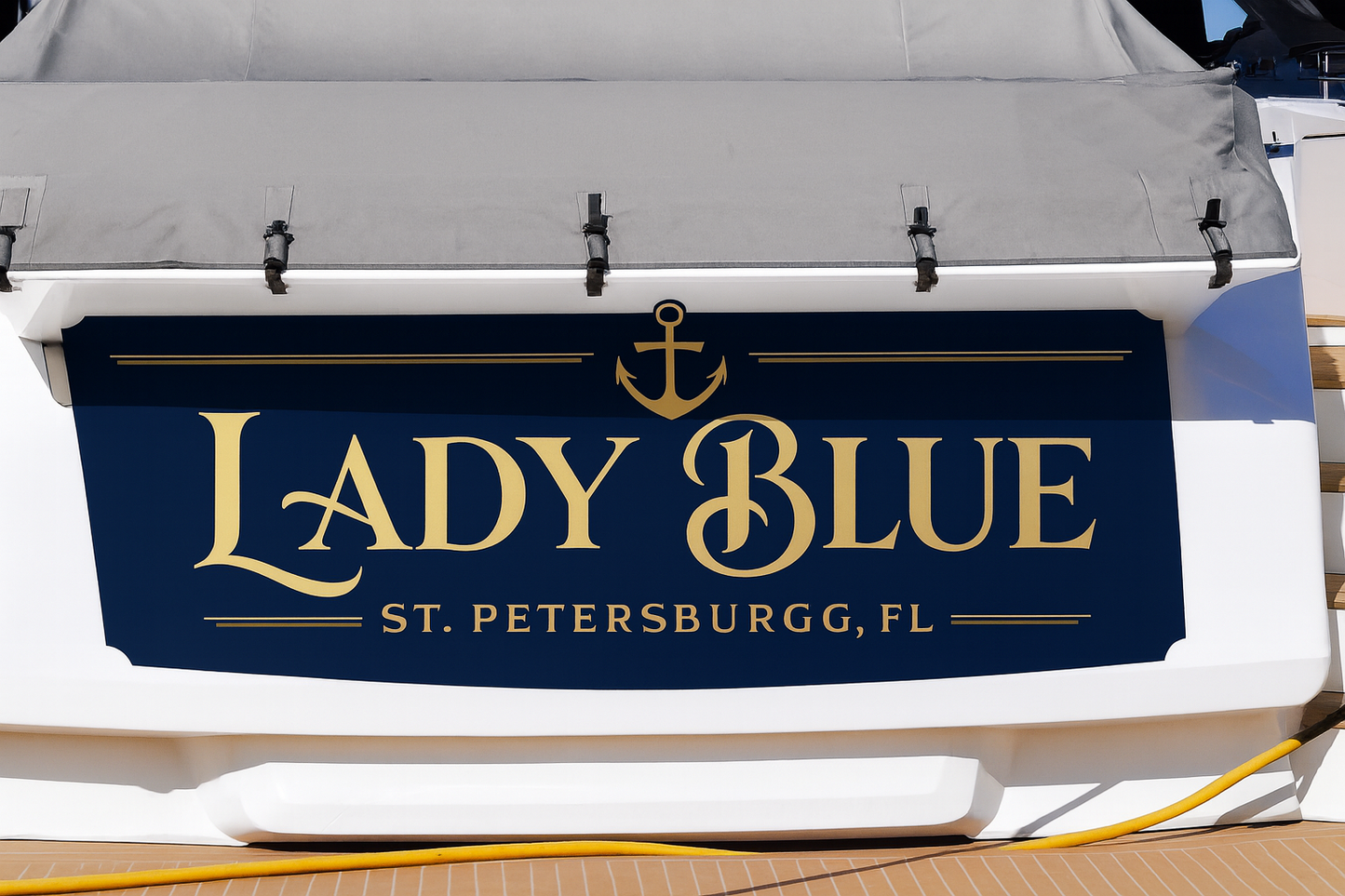 Custom Boat Stern Decal Sticker Sign | Boat Stern Name & Hailing City (Port) Sign