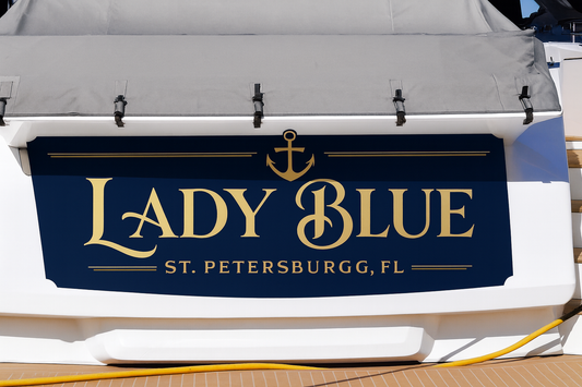 Custom Boat Stern Decal Sticker Sign | Boat Stern Name & Hailing City (Port) Sign