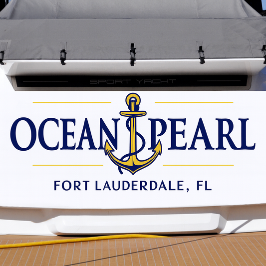 Custom Boat Stern Decal Sticker Sign | Boat Stern Name & Hailing City (Port) Sign