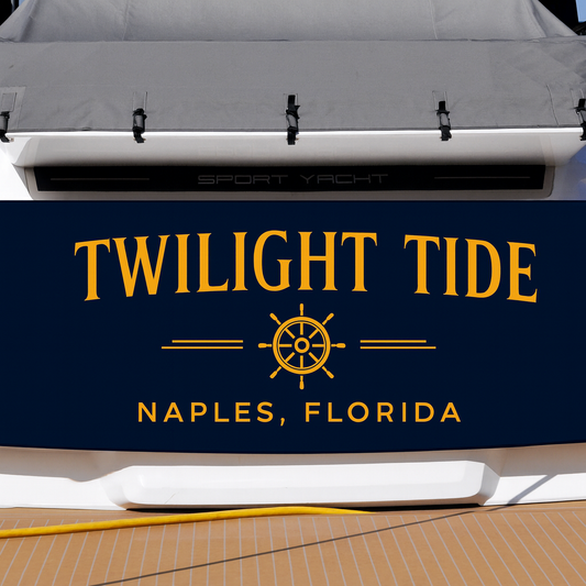 Custom Boat Stern Decal Sticker Sign | Boat Stern Name & Hailing City (Port) Sign