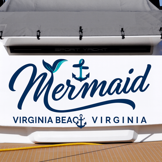 Custom Boat Stern Decal Sticker Sign | Boat Stern Name & Hailing City (Port) Sign
