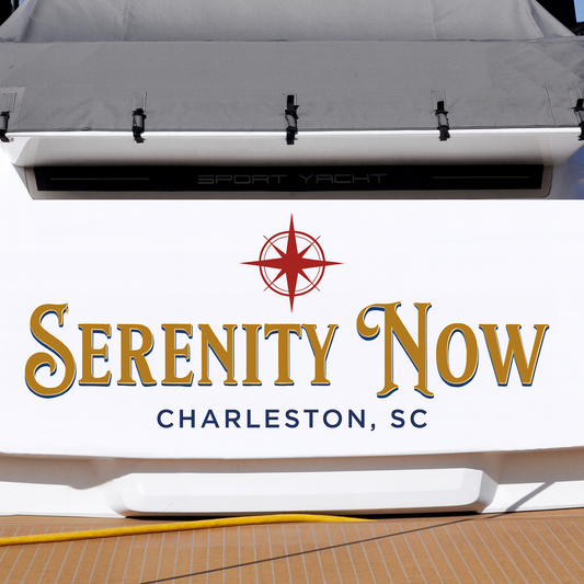Custom Boat Stern Decal Sticker Sign | Boat Stern Name & Hailing City (Port) Sign