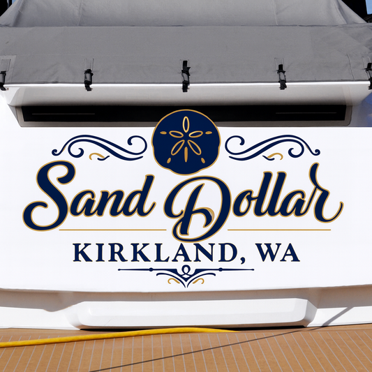 Custom Boat Stern Decal Sticker Sign | Boat Stern Name & Hailing City (Port) Sign