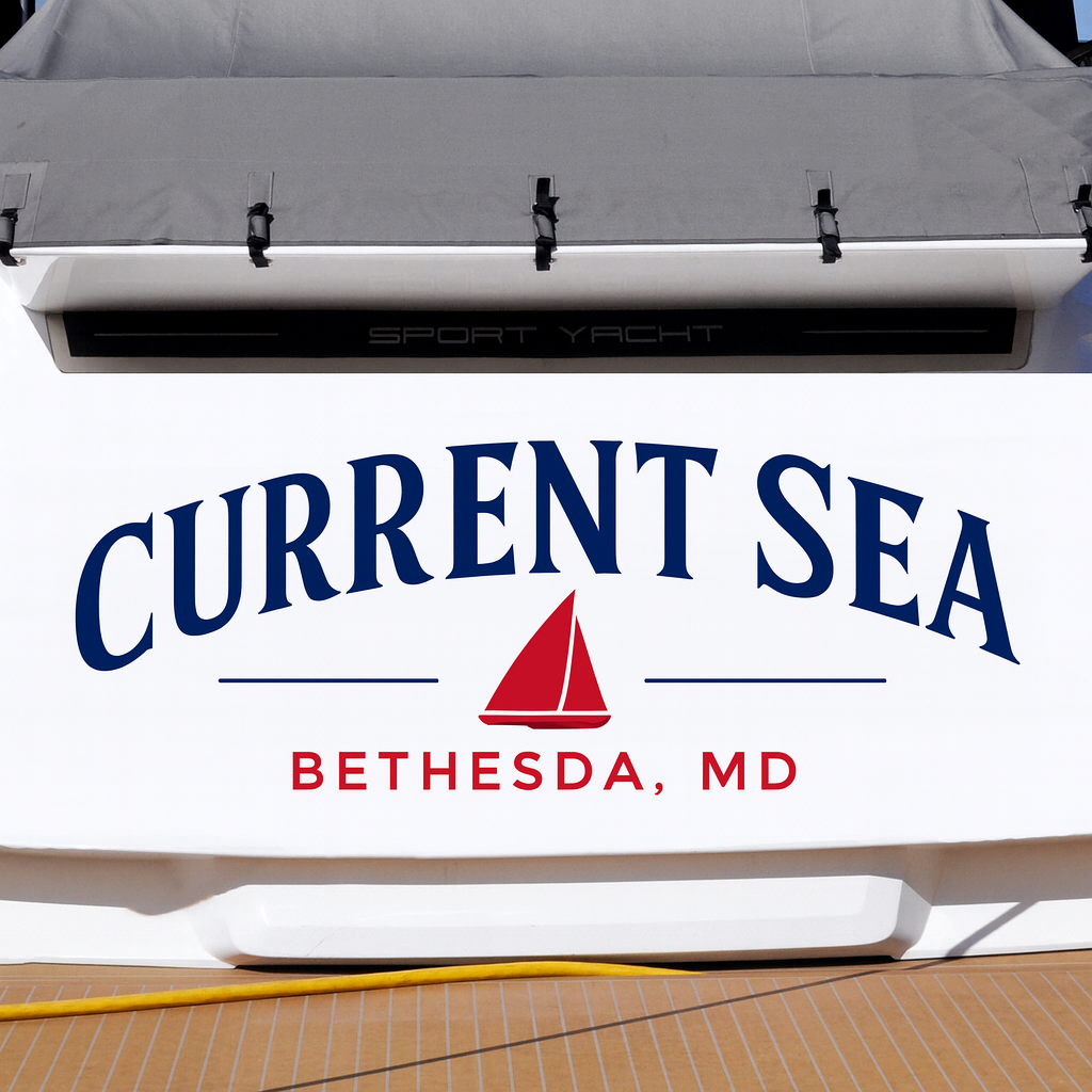 Custom Boat Stern Decal Sticker Sign | Boat Stern Name & Hailing City (Port) Sign