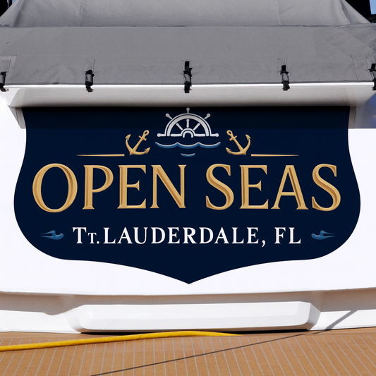 Custom Boat Stern Decal Sticker Sign | Boat Stern Name & Hailing City (Port) Sign