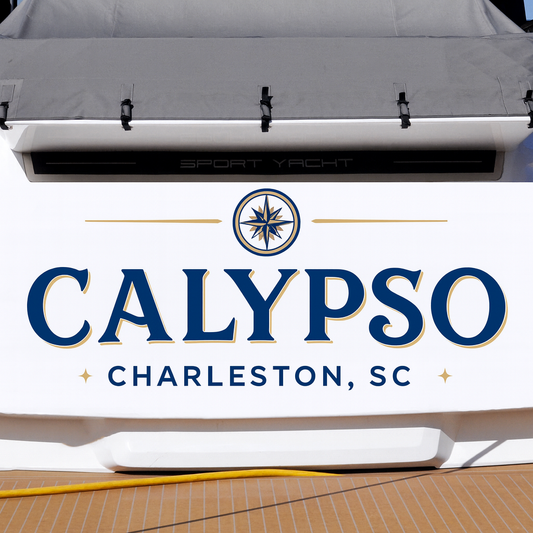 Custom Boat Stern Decal Sticker Sign | Boat Stern Name & Hailing City (Port) Sign
