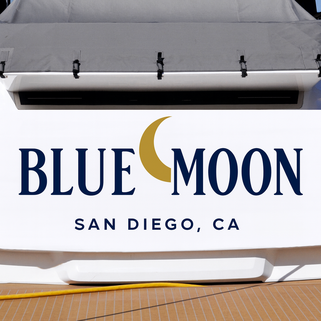 Custom Boat Stern Decal Sticker Sign | Boat Stern Name & Hailing City (Port) Sign