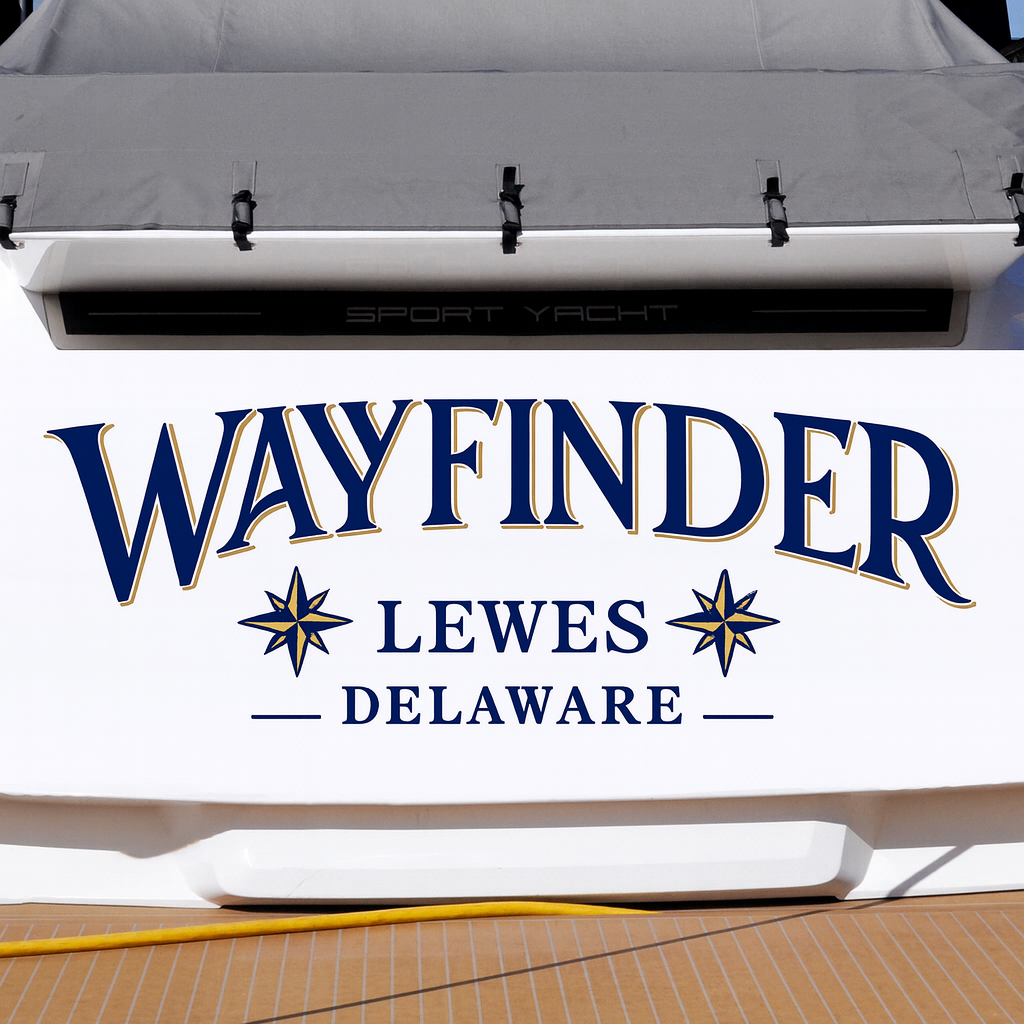 Custom Boat Stern Decal Sticker Sign | Boat Stern Name & Hailing City (Port) Sign