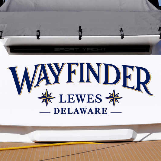 Custom Boat Stern Decal Sticker Sign | Boat Stern Name & Hailing City (Port) Sign