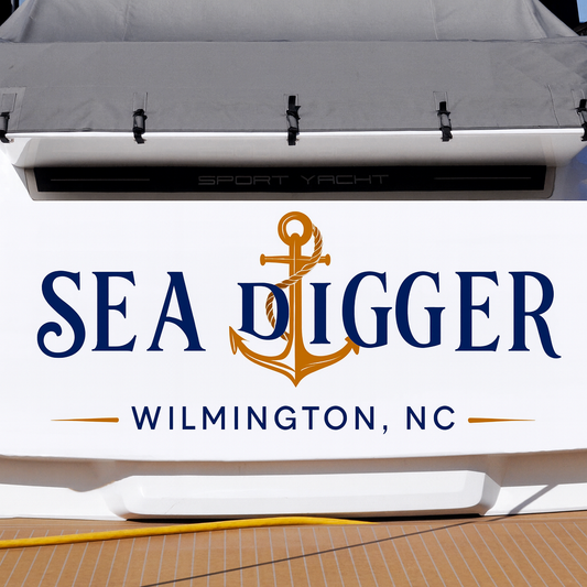 Custom Boat Stern Decal Sticker Sign | Boat Stern Name & Hailing City (Port) Sign