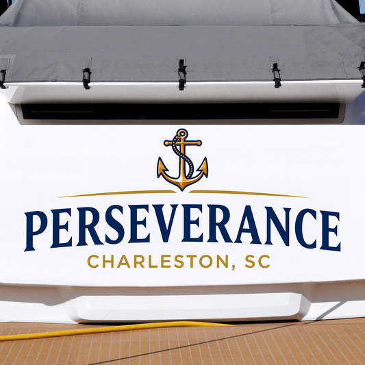 Custom Boat Stern Decal Sticker Sign | Boat Stern Name & Hailing City (Port) Sign