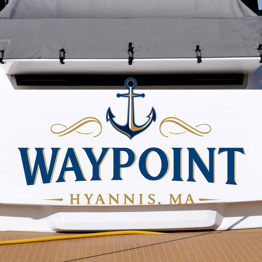 Custom Boat Stern Decal Sticker Sign | Boat Stern Name & Hailing City (Port) Sign