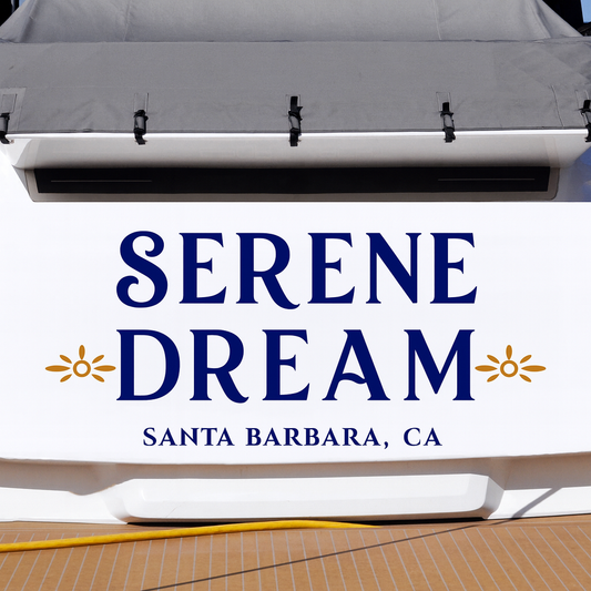 Custom Boat Stern Decal Sticker Sign | Boat Stern Name & Hailing City (Port) Sign