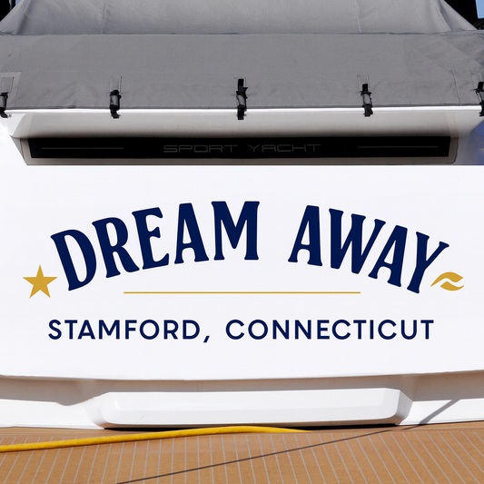 Custom Boat Stern Decal Sticker Sign | Boat Stern Name & Hailing City (Port) Sign