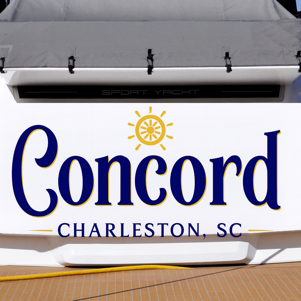 Custom Boat Stern Decal Sticker Sign | Boat Stern Name & Hailing City (Port) Sign
