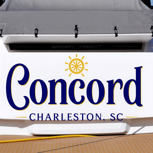 Custom Boat Stern Decal Sticker Sign | Boat Stern Name & Hailing City (Port) Sign