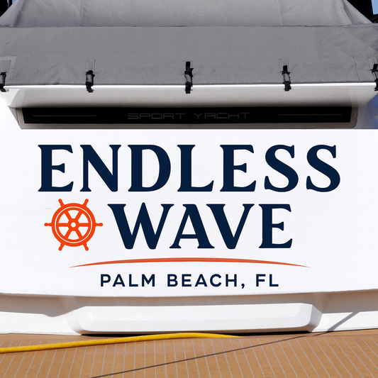 Custom Boat Stern Decal Sticker Sign | Boat Stern Name & Hailing City (Port) Sign