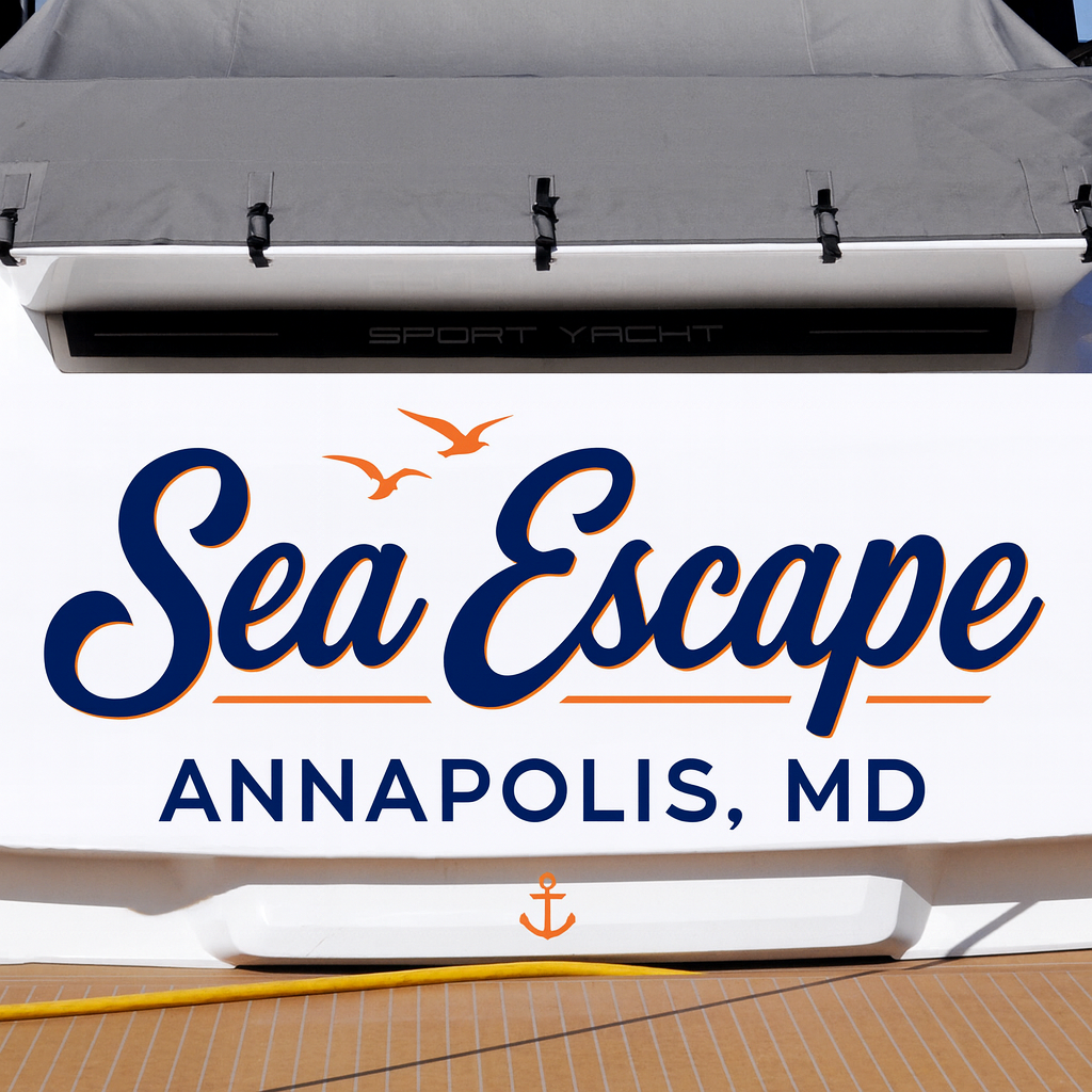 Custom Boat Stern Decal Sticker Sign | Boat Stern Name & Hailing City (Port) Sign