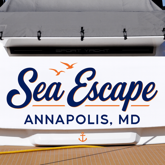 Custom Boat Stern Decal Sticker Sign | Boat Stern Name & Hailing City (Port) Sign