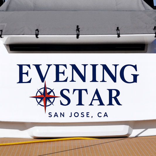 Custom Boat Stern Decal Sticker Sign | Boat Stern Name & Hailing City (Port) Sign