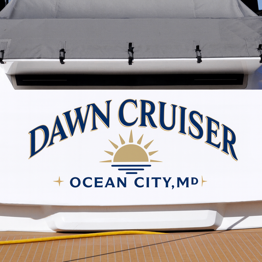 Custom Boat Stern Decal Sticker Sign | Boat Stern Name & Hailing City (Port) Sign