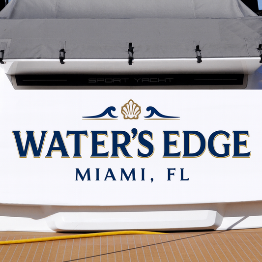 Custom Boat Stern Decal Sticker Sign | Boat Stern Name & Hailing City (Port) Sign