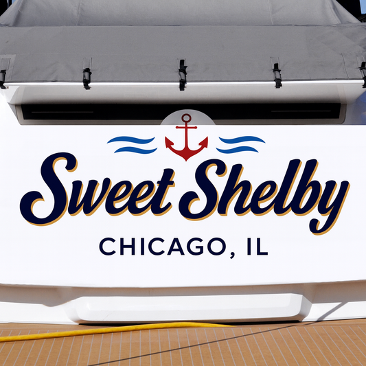 Custom Boat Stern Decal Sticker Sign | Boat Stern Name & Hailing City (Port) Sign