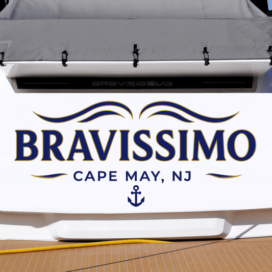 Custom Boat Stern Decal Sticker Sign | Boat Stern Name & Hailing City (Port) Sign