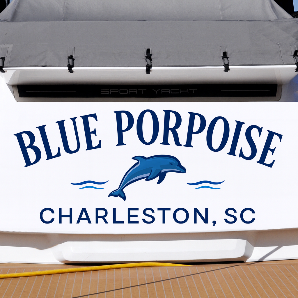 Custom Boat Stern Decal Sticker Sign | Boat Stern Name & Hailing City (Port) Sign