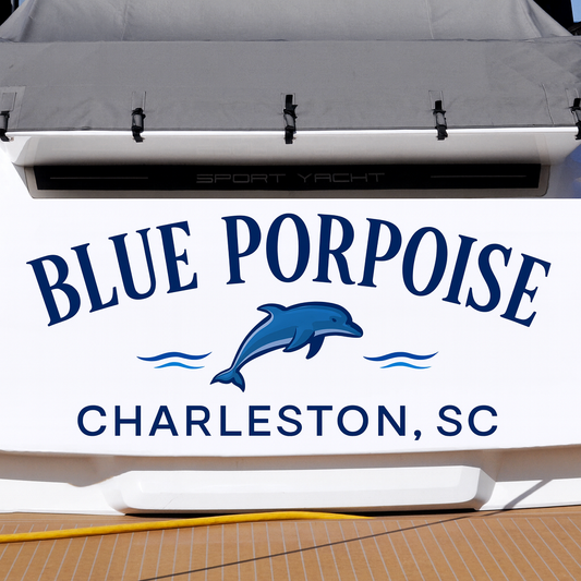 Custom Boat Stern Decal Sticker Sign | Boat Stern Name & Hailing City (Port) Sign